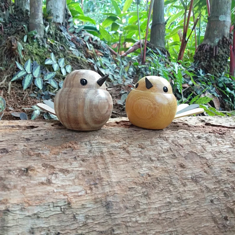 Wood turning Bird-Home Deco-Gift for Her-Robin Bird-wooden bird-bird sculpture-bird statue-bird figurines-vintage bird figures-Bird Lover - Image 7