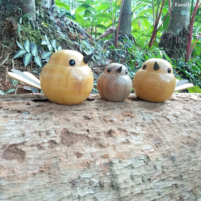 Wood turning Bird-Home Deco-Gift for Her-Robin Bird-wooden bird-bird sculpture-bird statue-bird figurines-vintage bird figures-Bird Lover - Image 2