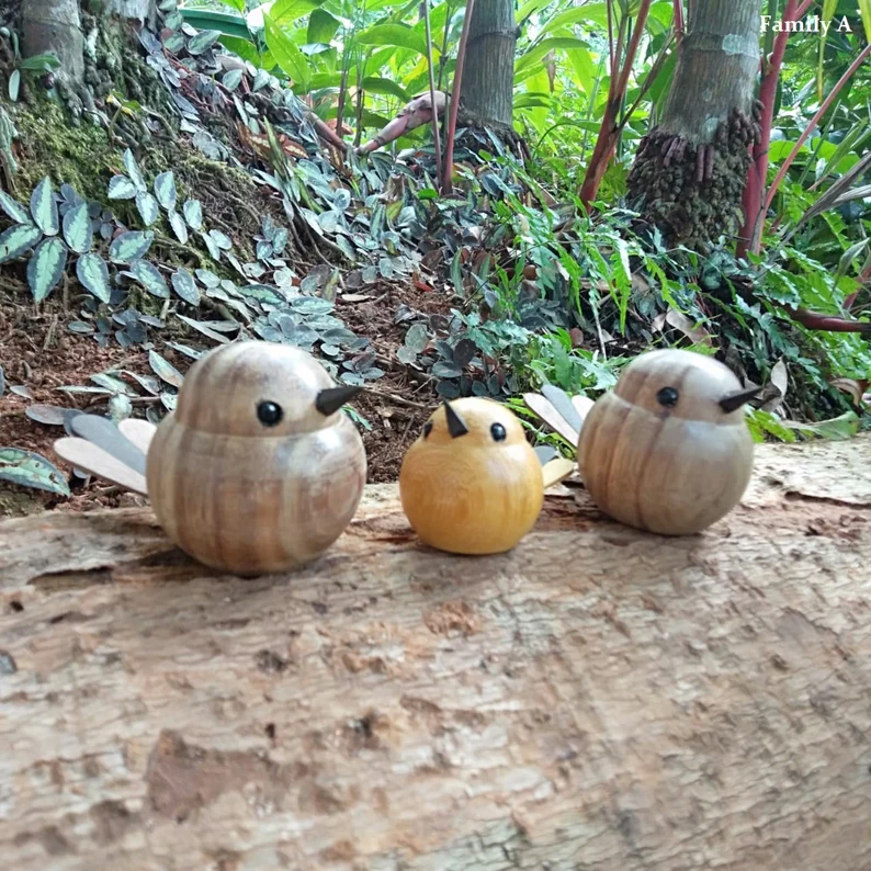 Wood turning Bird-Home Deco-Gift for Her-Robin Bird-wooden bird-bird sculpture-bird statue-bird figurines-vintage bird figures-Bird Lover - Image 3