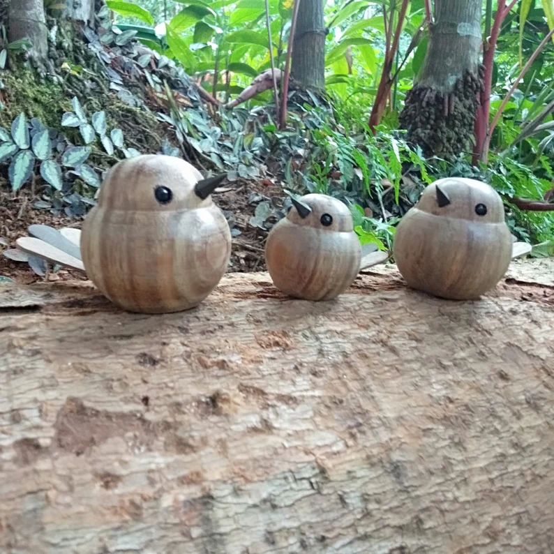 Wood turning Bird-Home Deco-Gift for Her-Robin Bird-wooden bird-bird sculpture-bird statue-bird figurines-vintage bird figures-Bird Lover - Image 4
